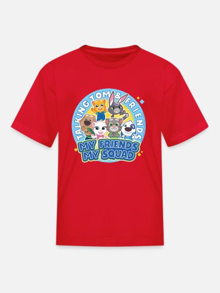 Talking Tom & Friends My Friends, My Squad - Kid's T-Shirt - red