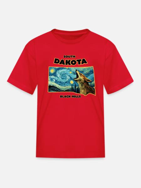 South Dakota - Coyote - Kid's T-Shirt - red
