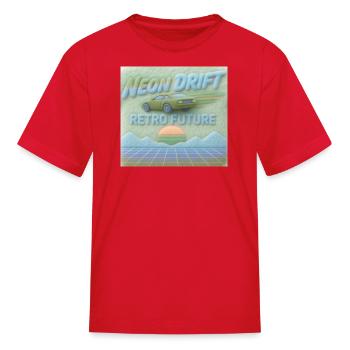 Neon Drift Retro Future - Kid's T-Shirt - red - Front
