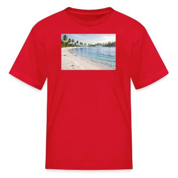 Tropical Beach Palms Vista - Kid's T-Shirt - red - Front