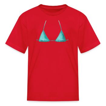 Griddy Squad Turquoise Bikini Top - Kid's T-Shirt - red - Front