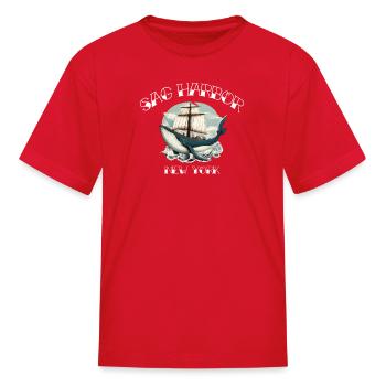 Sag Harbor Whaling Town Ink Tattoo Hamptons LI NY  - Kid's T-Shirt - red - Front