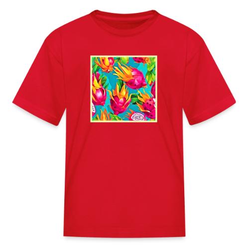 Vibrant Dragoon Fruit Pattern - Kid's T-Shirt
