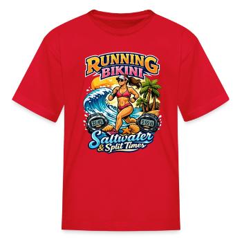 Saltwater & Split Times Running Bikini - Kid's T-Shirt - red - Front