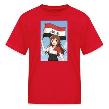Iraq Flag Anime Heroine - Kid's T-Shirt - red - Front