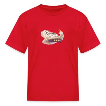 Karma Is Typing Cosmic Glow - Kid's T-Shirt - red - Front
