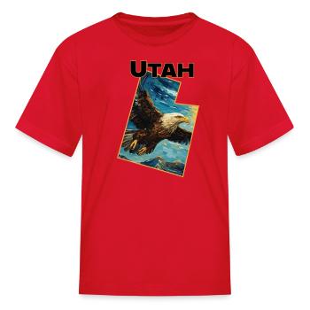 Utah Wildlife - eagle - Kid's T-Shirt - red - Front