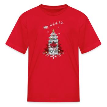 Bandera Canada - Christmas tree with Canada flag - Kid's T-Shirt - red - Front