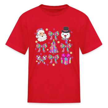 Rainbow Drip Christmas Cheer - Kid's T-Shirt - red - Front