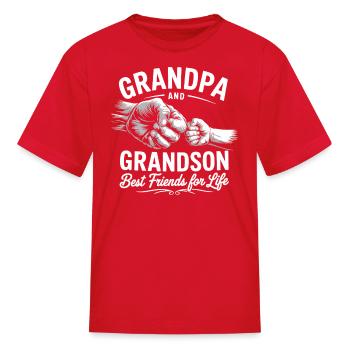 Grandpa and Grandson Best Friends - Kid's T-Shirt - red - Front