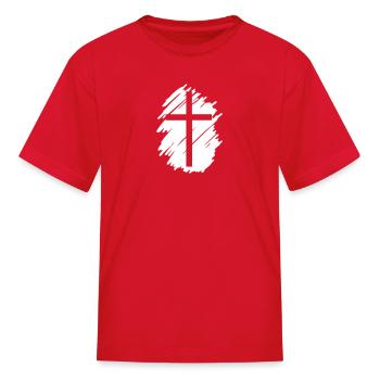 Art Cross Crucifix Christian Design Clothing - Kid's T-Shirt - red - Front