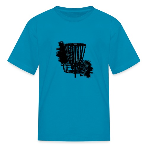 Disc Golf Basket Paint Black Print - Kids' T-Shirt