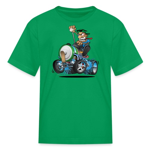 Hot Rod Electric Car Cartoon - Kids' T-Shirt
