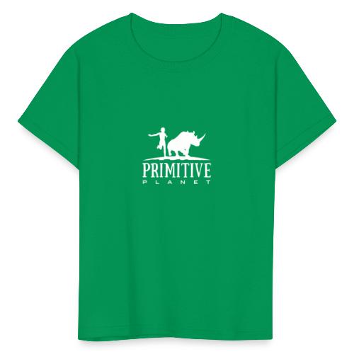 Primitive Planet Logo White - Kids' T-Shirt