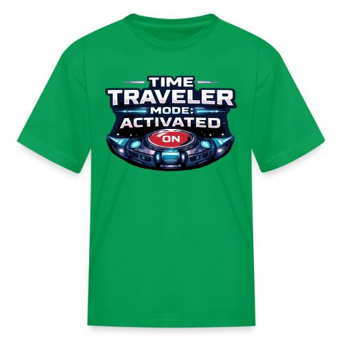 Time Traveler Mode – Futuristic Neon Sci-Fi Tee - Kid's T-Shirt