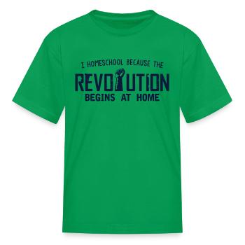 Homeschool Revolution - Kid's T-Shirt - kelly green - Front