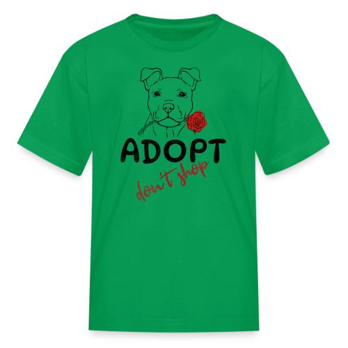 Retro Adopt Dont Shop Cute Puppy Rose Tee - Kid's T-Shirt