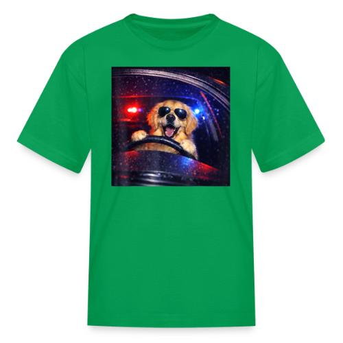 Funny Police Golden Retriever Meme Tee - Kid's T-Shirt