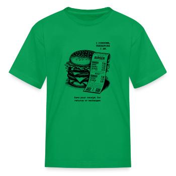 Burger - I consume, therefore I am - Kid's T-Shirt - kelly green - Front