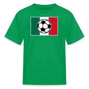 Mexico Soccer Flag - Bandera de Mexico - Kid's T-Shirt - kelly green - Front