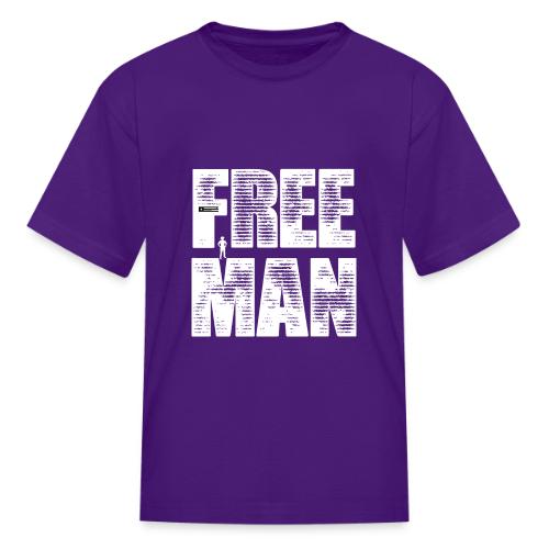 FREE MAN - White Graphic - Kid's T-Shirt