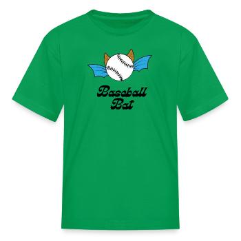 Funny Baseball Bat Pun - Kid's T-Shirt - kelly green - Front