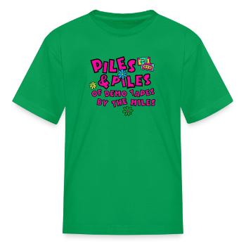 Piles and Piles of Demo Tapes By The Miles tumblr - Kid's T-Shirt - kelly green - Front