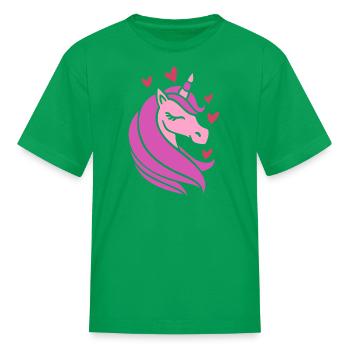 Licorne Rose - T-shirt Enfant - vert kelly - Devant