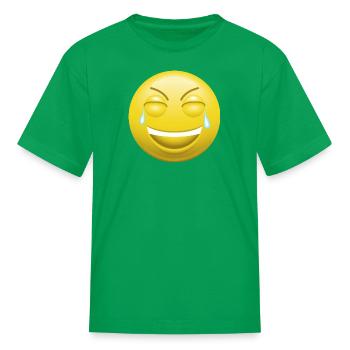 laughing Face - Kid's T-Shirt - kelly green - Front