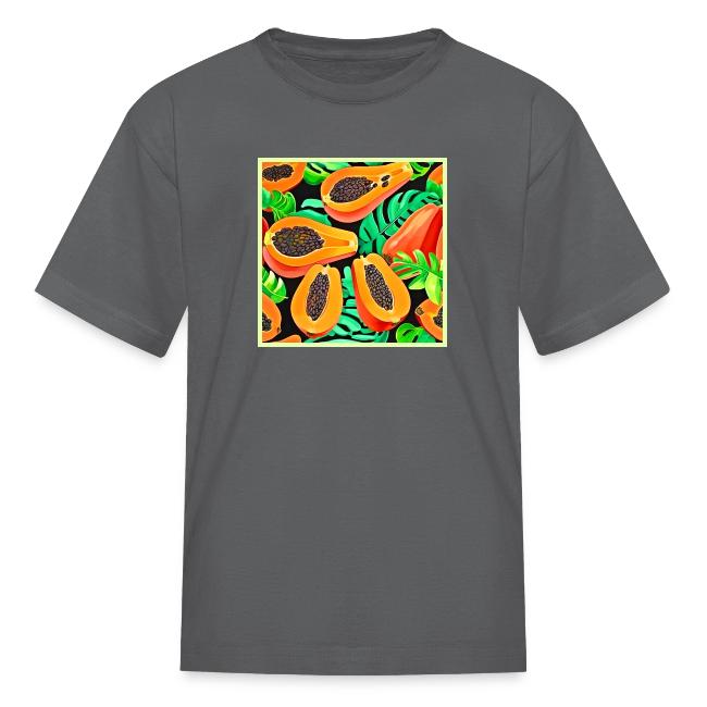 Papaya and Leaves Fresh Pattern