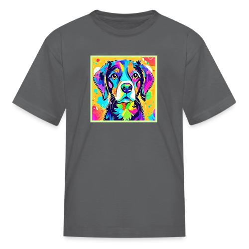 Rainbow Dog Portrait Design - Kid's T-Shirt