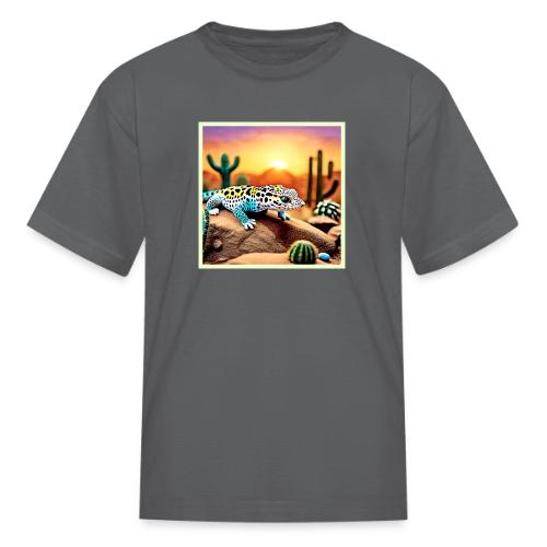 Colorful Gecko Rocks Design - Kid's T-Shirt