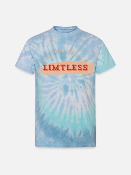 Limitless Potential Typography - Unisex Tie Dye T-Shirt - blue lagoon