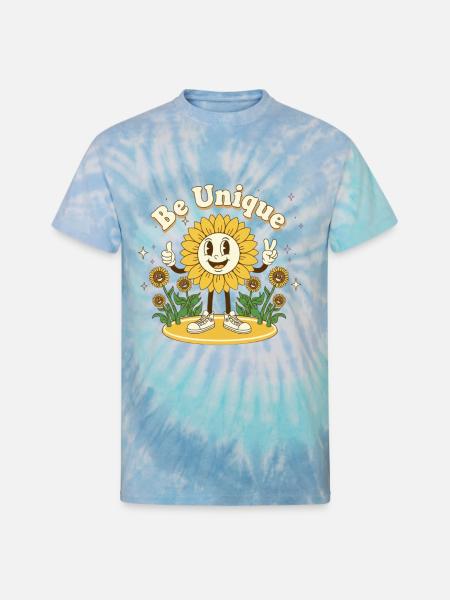 Be Unique Sunflower Hero - Unisex Tie Dye T-Shirt - blue lagoon