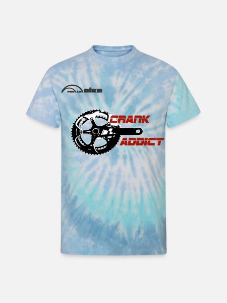 Crank Addict Cycle Gear - Unisex Tie Dye T-Shirt - blue lagoon