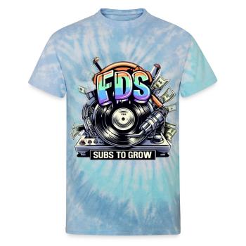 FRMDASTASH SUBS TO GROW" COLLECTION || - Unisex Tie Dye T-Shirt - blue lagoon - Front