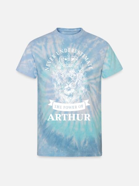 Arthur Gift Name Lion - Unisex Tie Dye T-Shirt - blue lagoon