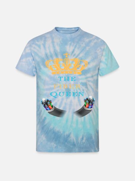 The_Fiber_Queen_-sized - Unisex Tie Dye T-Shirt - blue lagoon