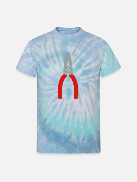 Pliers Tool Logo - Unisex Tie Dye T-Shirt - blue lagoon
