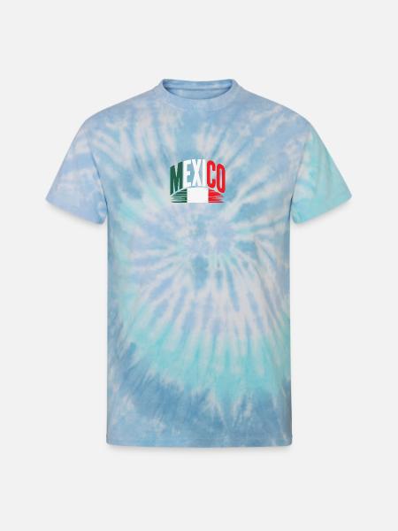 Mexico Flag - Unisex Tie Dye T-Shirt - blue lagoon