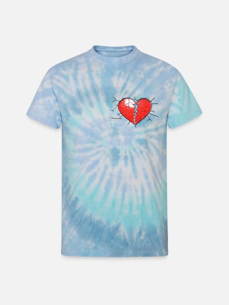 "Missing Pieces" - Unisex Tie Dye T-Shirt - blue lagoon