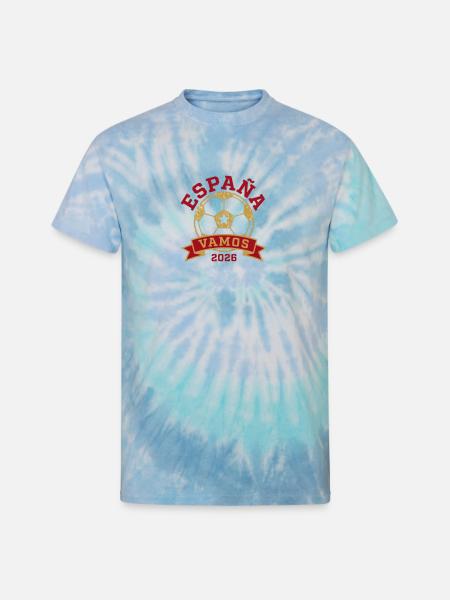 España Vamos 2026 Gold Emblem - Unisex Tie Dye T-Shirt - blue lagoon