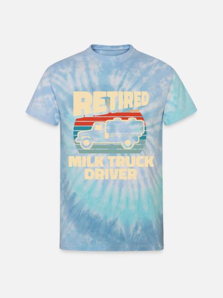 Milk Milk Truck - Unisex Tie Dye T-Shirt - blue lagoon