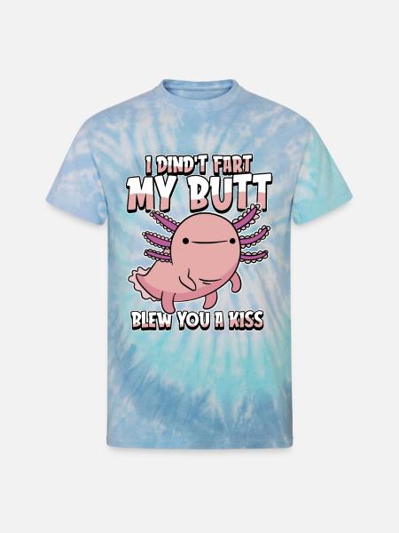 Axolotl Salamander Funny - Unisex Tie Dye T-Shirt - blue lagoon