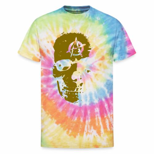 Anarchy Skull Gold Grunge Splatter Dots Gift Ideas - Unisex Tie Dye T-Shirt