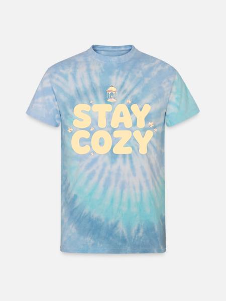 Stay Cozy Lantern Autumn - Unisex Tie Dye T-Shirt - blue lagoon