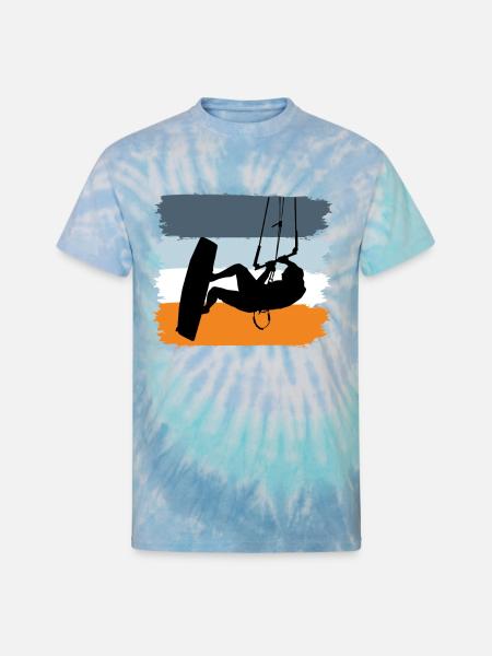 Kite Surfing Gift Kite - Unisex Tie Dye T-Shirt - blue lagoon