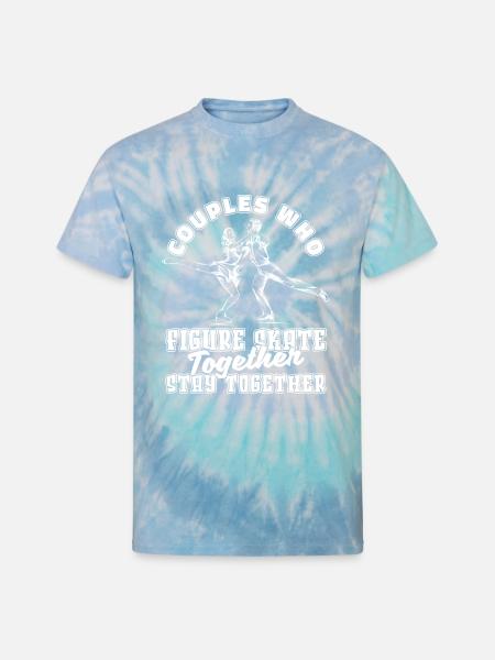 Figure Skating Couple - Unisex Tie Dye T-Shirt - blue lagoon