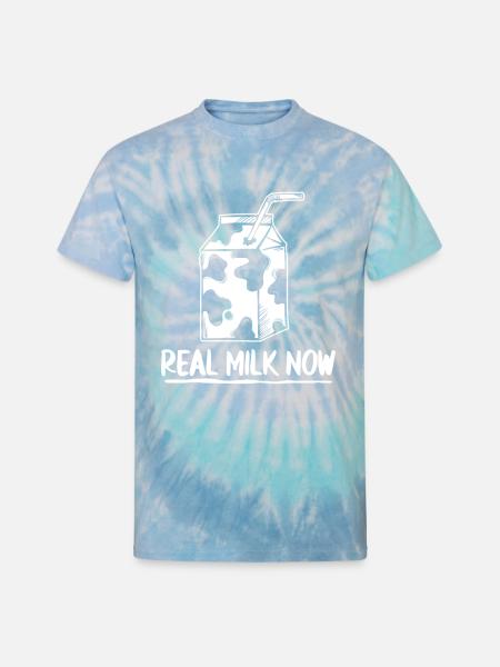 Milk Carton Milk Truck - Unisex Tie Dye T-Shirt - blue lagoon