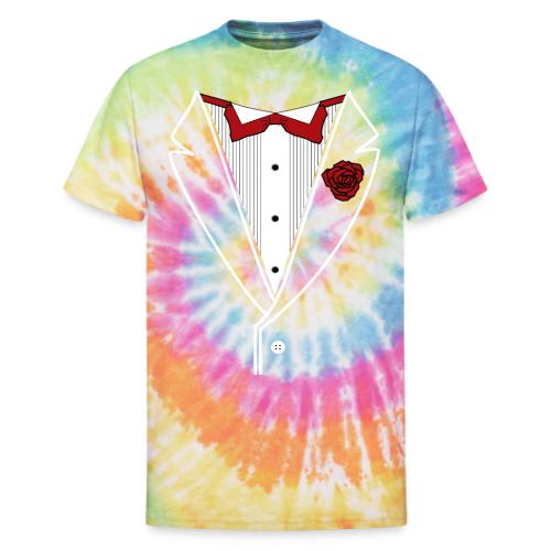 Tuxedo Shirt with Red bowtie - Unisex Tie Dye T-Shirt